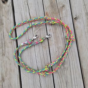 Rainbow Barrel Reins Knotted Braided Multi Color Scissor Snaps Western Gaming